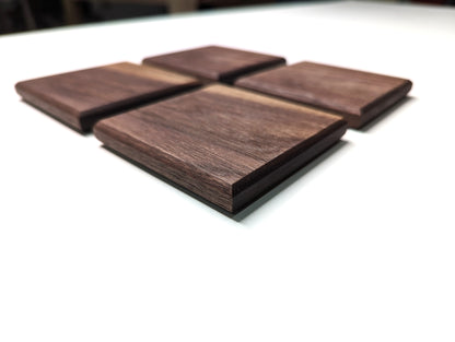 Solid Hardwood Coasters - Set of 4