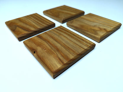 Solid Hardwood Coasters - Set of 4