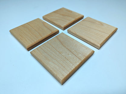 Solid Hardwood Coasters - Set of 4