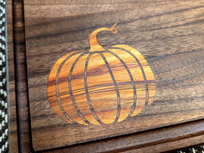 Autumn Project - Walnut Edge-Grain with Pumpkin Inlay (Happy Accident Discount)